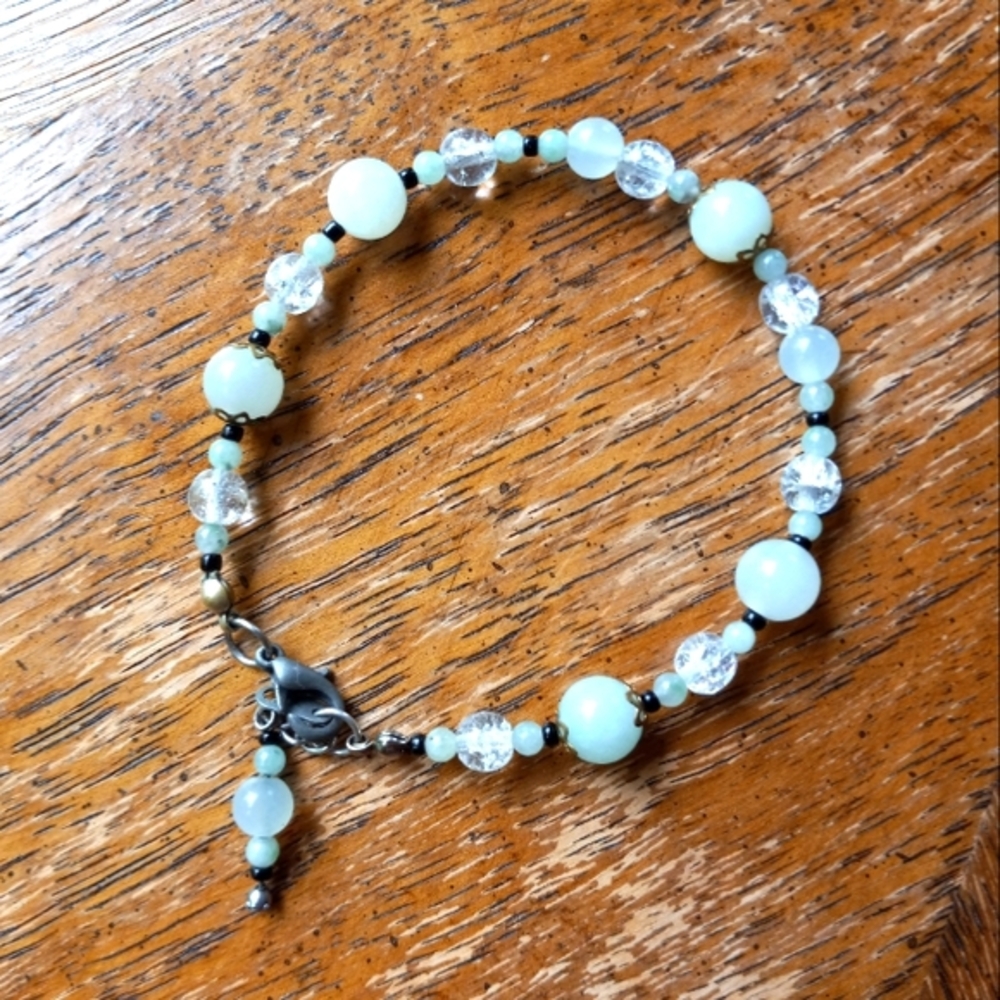 Handmade Jade Crystal Beaded Bracelet!!!!